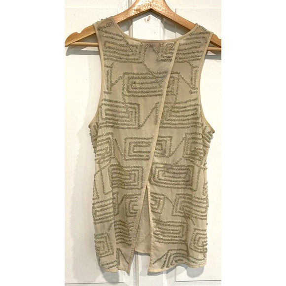 River Island - Sexy beige sequin open back sleeveless formal top women's size 6 - Picture 7 of 8